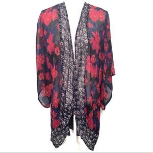 Hollister Mixed Floral Print Sheer Kimono
